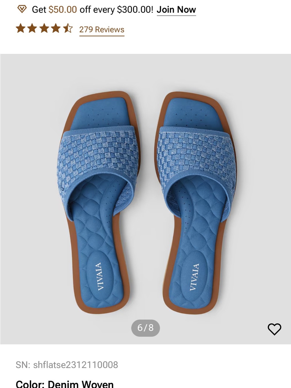Denim Woven Slide Sandals - Blue - Picture 6 of 8